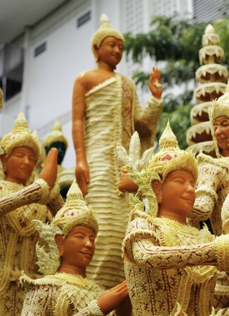 Candle Festival UBON RATCHATHANI, THAILAND - August 2: "The Candles are carved out of wax, Thai art form of wax(Ubon Candle Festival 2015) on August 2, 2015, UbonRatchathani, Thailandのeditorial素材