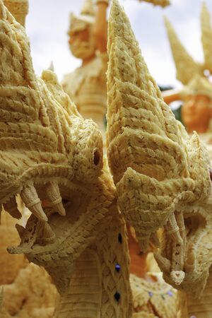 Candle Festival UBON RATCHATHANI, THAILAND - August 2: "The Candles are carved out of wax, Thai art form of wax(Ubon Candle Festival 2015) on August 2, 2015, UbonRatchathani, Thailandのeditorial素材
