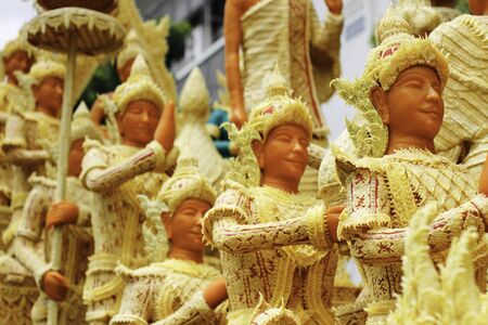 Candle Festival UBON RATCHATHANI, THAILAND - August 2: "The Candles are carved out of wax, Thai art form of wax(Ubon Candle Festival 2015) on August 2, 2015, UbonRatchathani, Thailandのeditorial素材