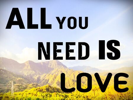 love quote on blurred background with vintage filter