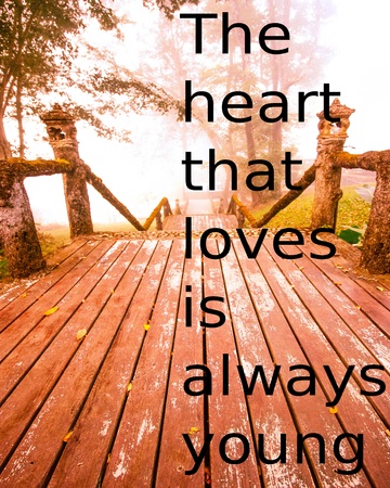 love quote on blurred background with vintage filter
