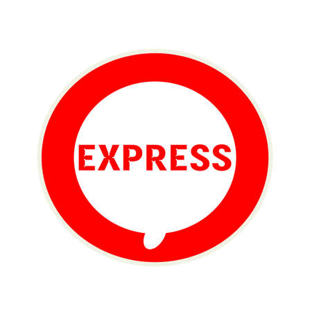 Express red wording on Circular white speech bubbleの写真素材