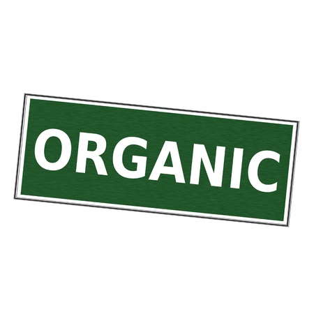 organic white wording on picture frame Green backgroundの写真素材