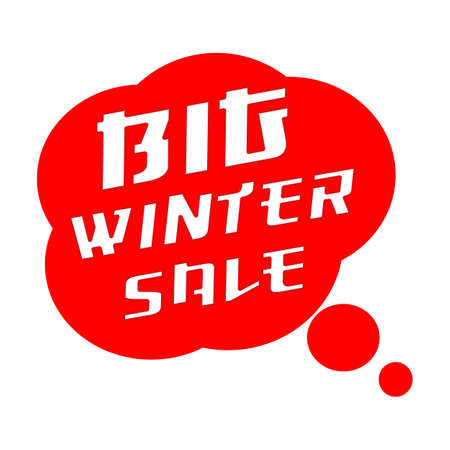 big winter SALE TEXT White Wording on Speech Bubbles Red Backgroundの写真素材