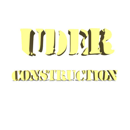 under construction gold word on white background illustration 3D renderingの写真素材