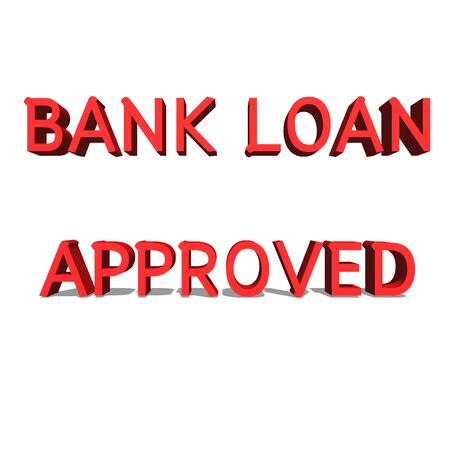 Bank Loan Approved Red word on white background illustration 3D renderingの写真素材