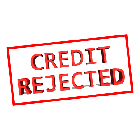 credit rejected Red word on white background illustration 3D renderingの写真素材