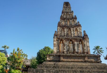 Beautiful landscape of ancient  temple in watchamdevi Temple, lamphun, Thailand