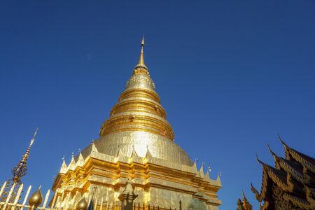 Beautiful landscape of ancient  temple in Wat Pratad hari phunchai

 Temple, Lamphun, Thailandの写真素材