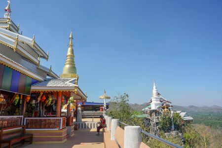 Beautiful landscape of ancient  temple in  watpanhamTemple,lamphun , Thailandの写真素材