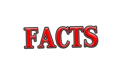 facts Red-White-Black Sign or Stamp Text on white backgroudの写真素材