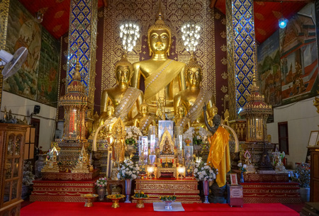 Beautiful landscape of ancient  temple in Wat Pratad hari phunchai

 Temple, Lamphun, Thailandのeditorial素材