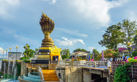 Nakhon phanom,Thailand â October 08,2019 :This is Lan Phanom Naka.It is landmarks along Mekong River , Nakhon phanom , Thailandのeditorial素材
