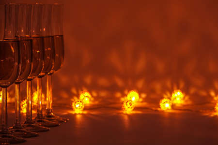 Cozy evening with glasses of champagne. For new years eve celebrations and special moments....
