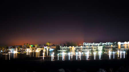 Playa Blanca at night. Lanzarote, Canary Islands.の写真素材