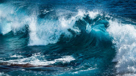 Big beautiful wave in turquoise water.の写真素材