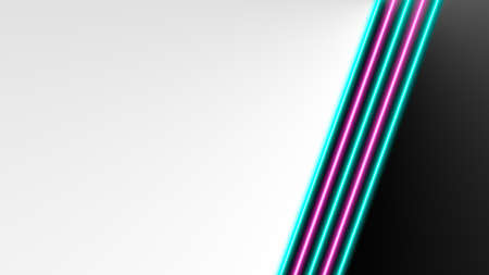 Turquoise and pink neon lights with lots of copy space for text or product display. Modern abstract background.の写真素材