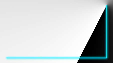 Turquoise neon lights with lots of copy space for text or product display. Modern abstract background.の写真素材