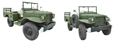 All-terrain autocar Dodge WC-51, time the Second World War, on a white background, side viewのeditorial素材