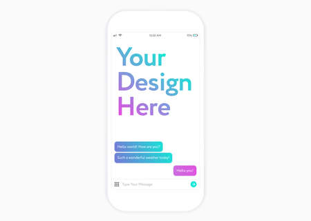 White mobile phone mockup - UI application template clean and clear design - isolated on white background vectorのイラスト素材