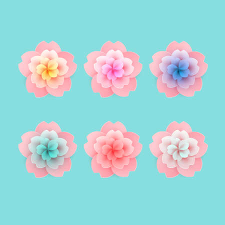 Vector pink cherry blossom flowers for your Easter designs, great decoration elements for special holidays designのイラスト素材