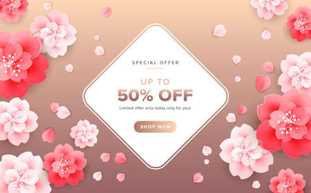 Abstract flower sale background design.のイラスト素材