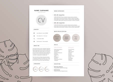 Elegant feminine CV resume template design