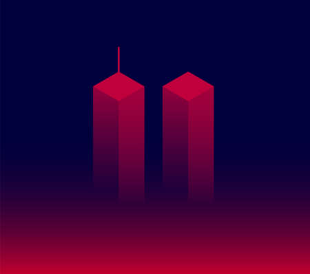 911 Attack Remembrance Memorial Day vector illustration. September 11 2001, USA,  the United States National Remembrance Day abstract conceptual backgroundのイラスト素材