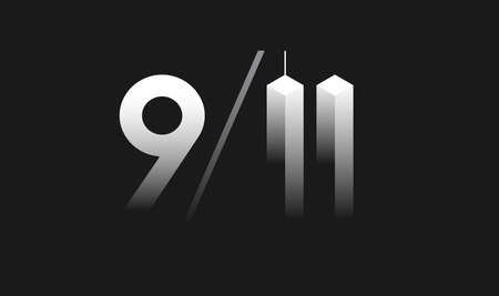 9/11 Patriot Day, September 11 vector illustration - 9/11 memorial balcground black and whiteのイラスト素材