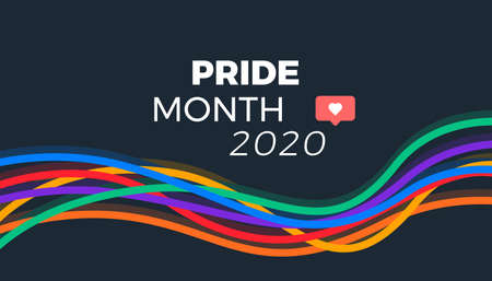 Pride month 2020 abstract colorful linesのイラスト素材