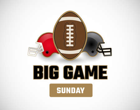 American football helmets and ball - gold and black colors - vector football icons illustration isolated on white backgroundのイラスト素材