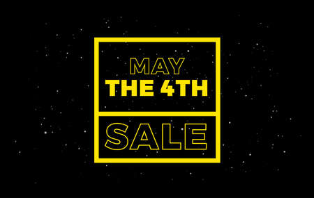 May the 4th Sale background banner - vector illustration yellow textのイラスト素材