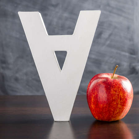 A letter and an appleの写真素材