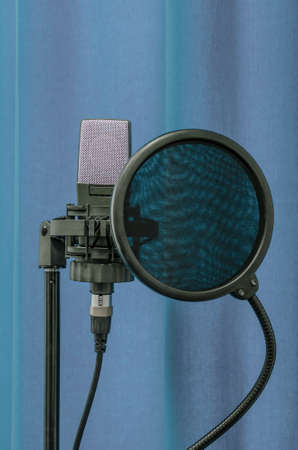 microphone with pop filterの写真素材