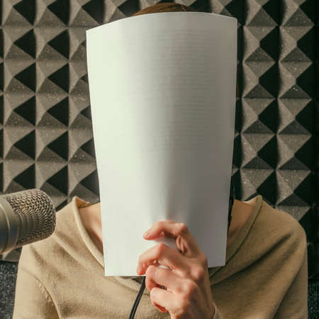 announcer in the studioの写真素材