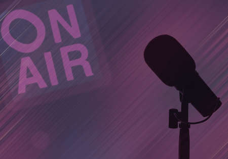 professional microphone in radio studioの写真素材
