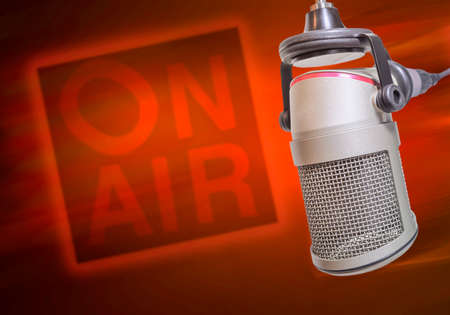professional microphone in radio studioの写真素材