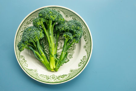 background with broccoli on a plate