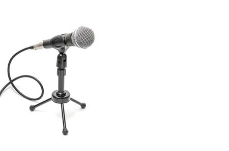 Background with microphone and copy spaceの写真素材