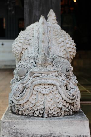 Sculpture at the entrance of the temple, Guardien of the temple