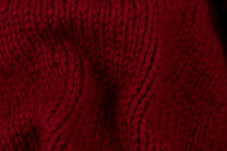 Close up red knitted wear