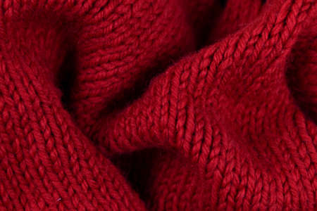 Close up red knitted wear