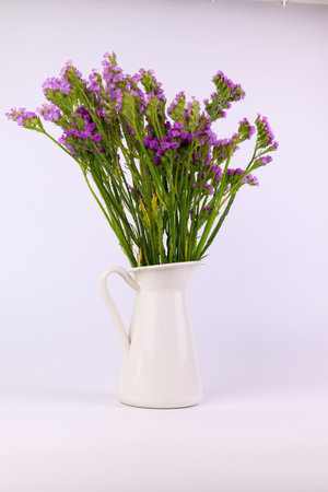 A Bouquet of Statis Flower on White Background