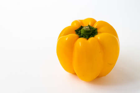 Yellow Bell Pepper on White backgroundの写真素材