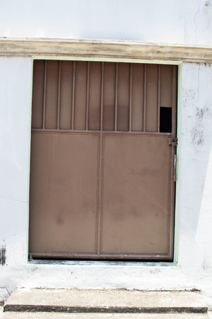 Old door of the building in the old town of Songkla