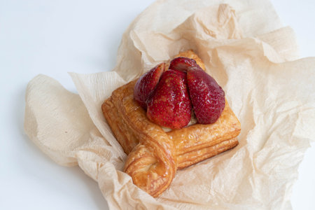 Traditional Danish Dessert , Delicious Strawberry Pastry