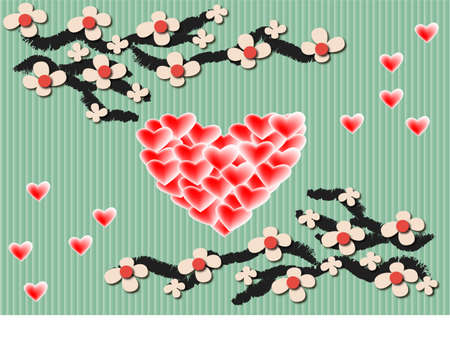 Valentine heart background のイラスト素材