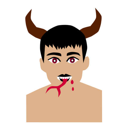 illustration of devil manのイラスト素材