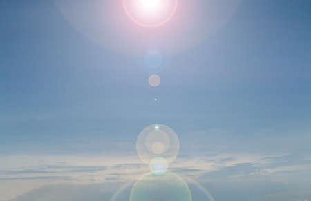 blue sky and sun backgroundの写真素材