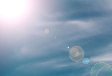 blue sky and sun backgroundの写真素材